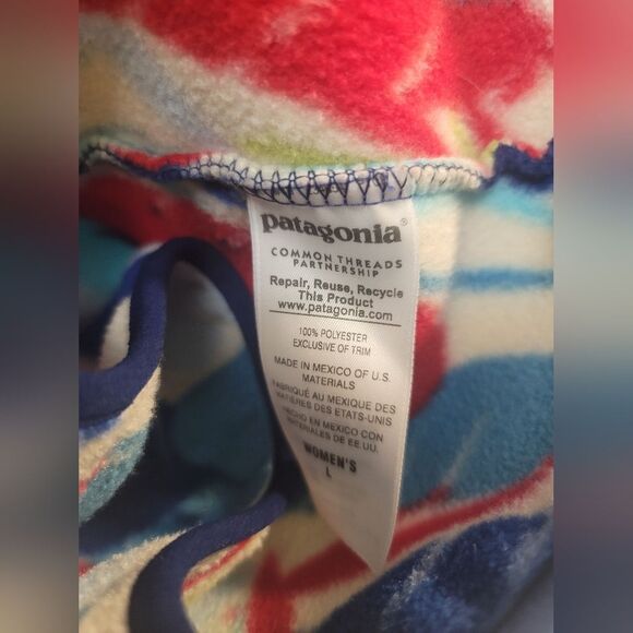 Patagonia Synchilla Snap-T Polyester Feather Dance Fleece Pullover Women's Large - Picture 6 of 8